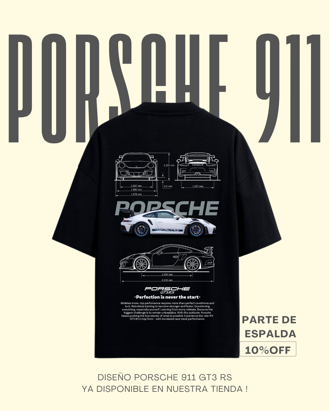 Playera Porsche GT3 RS blanco