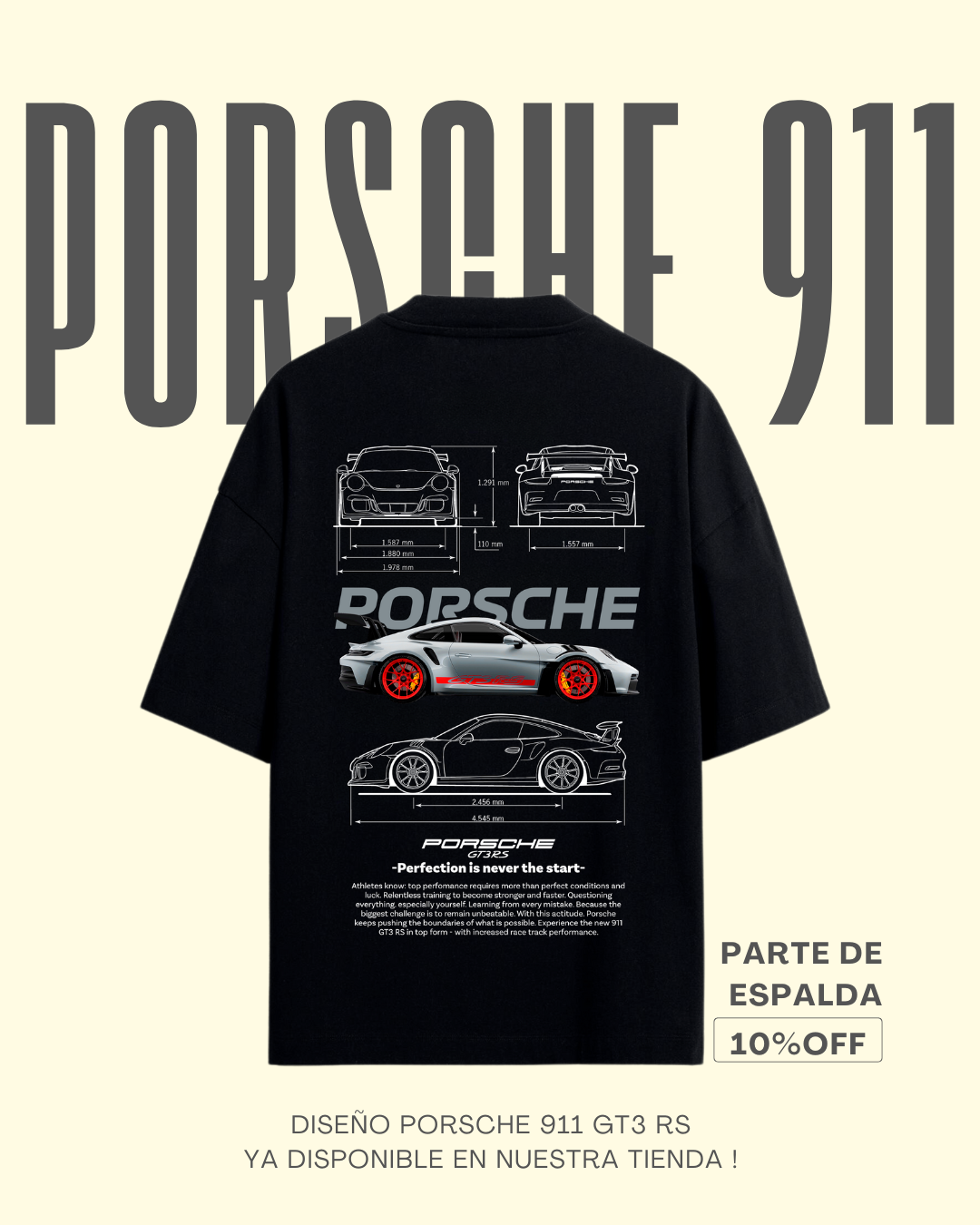 Playera Porsche GT3 RS gris